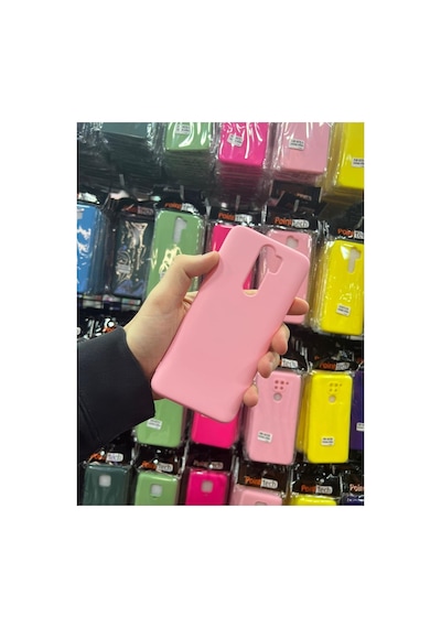 Xiaomi Redmi Note 8 Pro Silikon Lansman Içi Kadife Telefon Kılıfı Pembe