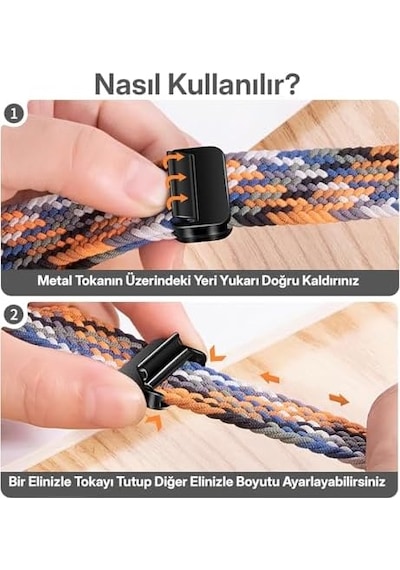 Apple Watch İle Uyumlu Metal Manyetik Tokalı Esnek Ve Konforlu Örgü Kordon Kullanımı Kolay Kayış