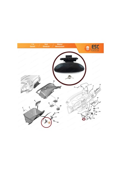 Elysee C2 C3 Peugeot 301 için Torpido Kapak Mandalı Siyah 8218a3 N11.4618