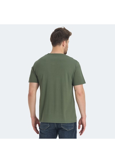 Slazenger KRAKKER Erkek V Yaka Haki Tişört
