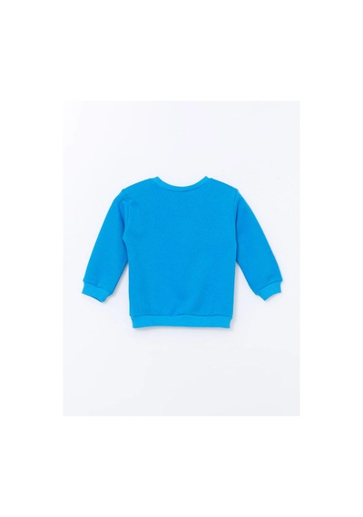 LC Waikiki Lcw Bisiklet Yaka Uzun Kollu Baskılı Erkek Bebek Sweatshirt Canlımavi