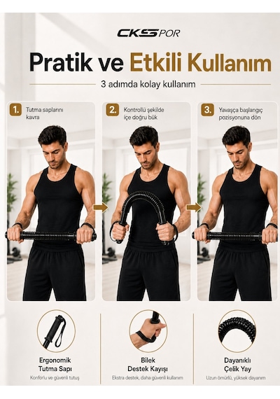 Bükbük Göğüs Yayı Power Twister Kol Omuz Göğüs Egzersiz Aleti 40 Kg