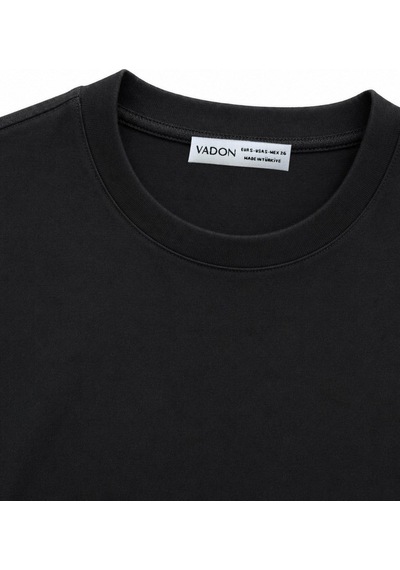 Vadon 1009 Kadın Pamuklu Regular Fit Bisiklet Yaka Yumuşak Dokulu Kısa Kollu Basic T-shirt Siyah