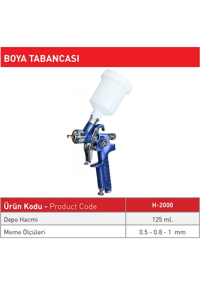 Sappower H2000 Sis ve Gölge Boya Tabancası 1.00 Mm