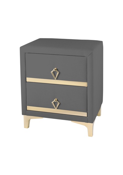 Doppia Linea Gold Iki Çekmeceli Gri Komodin- Kumaş Döşemeli Yatak Odası 2 Çekmeceli Komodin Modeli Doppia Linea Gold Iki Çekmeceli Gri Komodin- Kumaş Döşemeli Yatak Odası 2 Çekmeceli Komodin Modeli