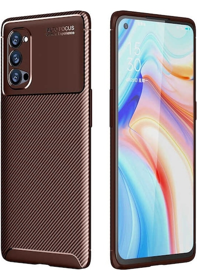 Oppo Reno 4 Pro 5g Kılıf Kamera Çıkıntılı Karbon Fiber Dokulu Renk Atmaz Kapak Negro