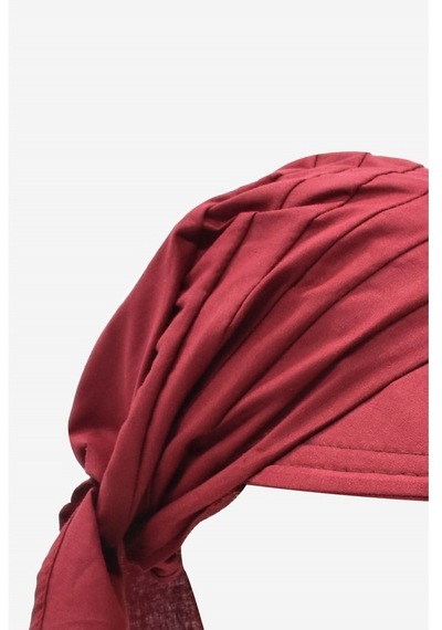 Külah Kadın Safari Bağlamalı Eşarp Siperli Bandana Plaj Şapkası - Bordo Bordo-Standart