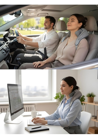 Neo-sport Masaj Cihazı, Isıtmalı - 3 Seviyeli Boyun Masaj Cihazı - Kablosuz - 2000 Mah - Shiatsu Diğer