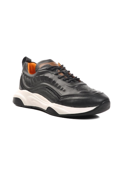 Ayakmod Premium 495 M Siyah Hakiki Deri Erkek Sneaker Siyah