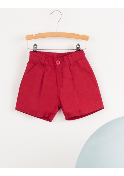 Denokids Ollie&Olla V Cepli Kırmızı Gabardin Erkek Çocuk Şort Çok Renkli