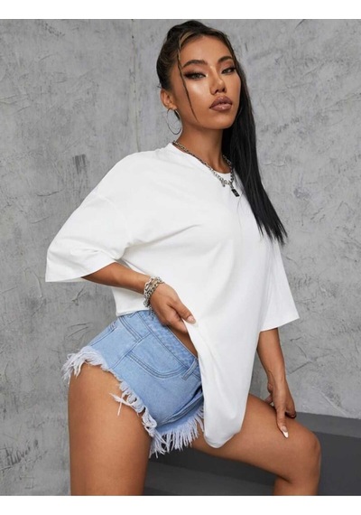 Noıssey Beyaz Düz Oversize Unisex