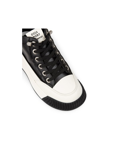 Deery Kadın Hakiki Deri Siyah High Top Sneaker Ayakkabı - 25334zsyhc01 Siyah