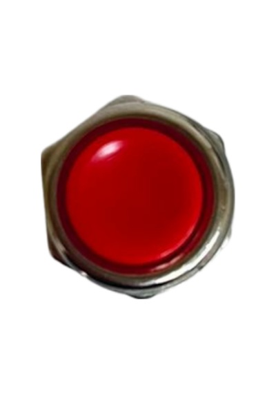 Metal Buton Yaylı 16mm Anahtar Kırmızı 10 Adet