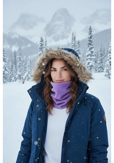 Kadın Polar Boyunluk Bere Lila Lila