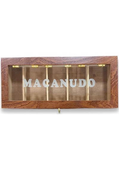 Lubinski İtaly Macanudo Camlı Humidor Puro Kutusu Kahve 200's Cigarspa Elektronik Nemlendirme