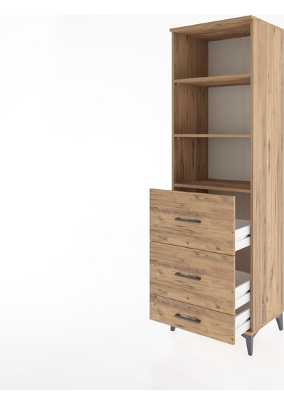 Hyperion Dolap 3 Raflı 3 Çekmeceli 60x44x195 Çam-çam Çam