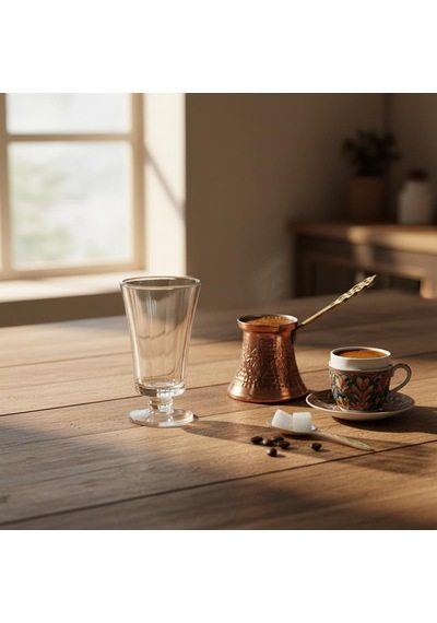 6'li Cam Kahve Yanı Su Bardağı Seti - 125 Ml Ayaklı, Şeffaf Ve Kristal Kesim Desenli Nostaljik Kadeh Takımı Çok Renkli