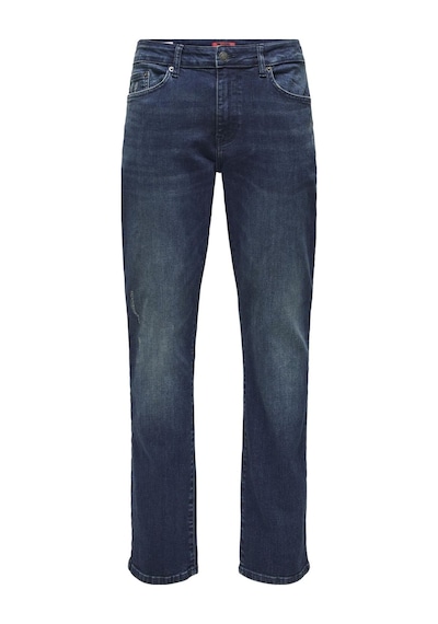 Only & Sons Dar Kesim Kot Pantolon Onsweft Orta Bel Normal Kesim Kot Pantolon Koyu Mavi Denim.
