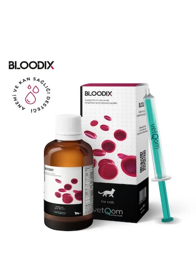Vetqom Bloodix Kedi Kansızlık & Kan Yapıcı Sıvı Destek Takviyesi 45 Ml