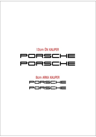 Porsche Kaliper Yazı Seti
