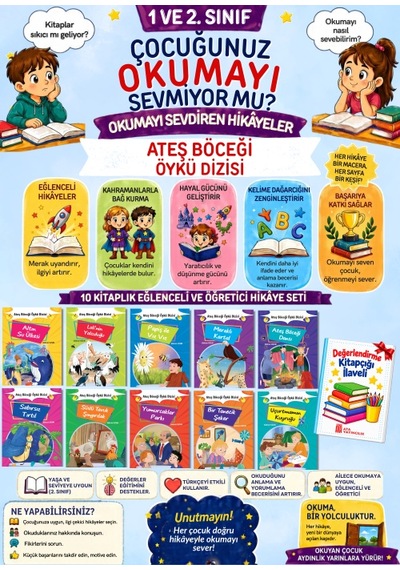 2.sınıflar İçin Okuma Alışkanlığı Kazandıran 10'lu Hikaye Seti