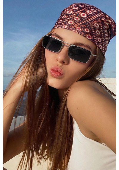 Drizmo Dörtgen Unisex Retro Güneş Gözlüğü Altın - Yeşil