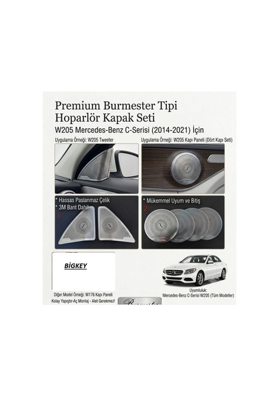 W205 Tweeter Kapakları Burmester - W205 Aksesuar Krom Anahtar