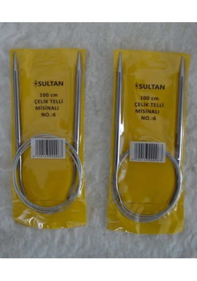 Çelik Telli Misinalı Şiş 100 Cm 6 No 2 Adet