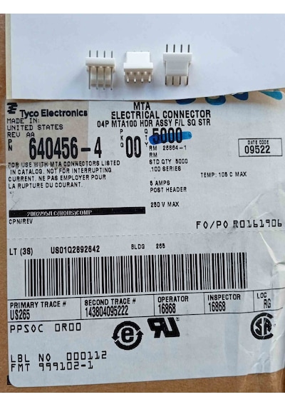 640456-4 4pın Tyco Konnektör 40 Adet