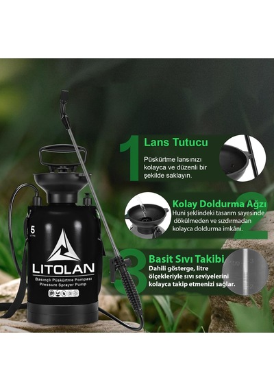 Sıvı Ve Köpük Püskürtme Basınçlı 5 Lt Litolan