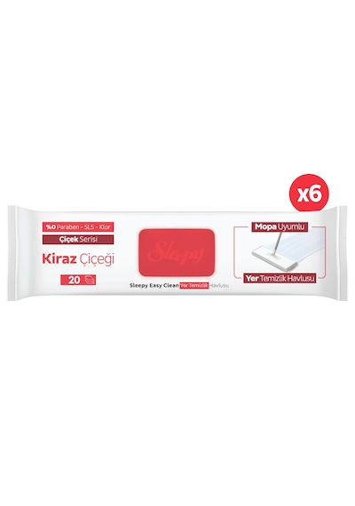Sleepy Easy Clean Kiraz Çiçeği Mopa Uyumlu Yer Temizlik Havlusu&Mendili 6x20 (120 Yaprak)
