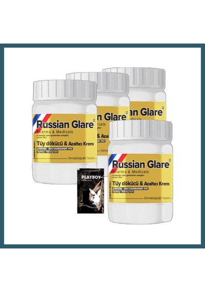 Bezos Playboy Rusian Glare Nano 4 Tane X 50 Ml Tüylere Krem Rus Merhemi + Yanında Jel Ob