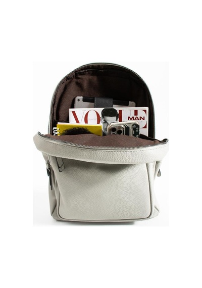 Unisex Sırt Çantası 38 24 Cm Suni Deri Laptop Bölmeli Business Evrak Çantası Mega Bag Gri