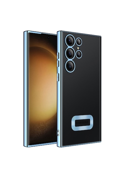 Noktaks - Samsung Galaxy Uyumlu S23 Ultra - Kılıf Kamera Korumalı Tatlı Sert Omega Kapak - Sierra Mavi