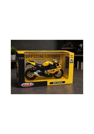 1:12 Ölçek Bmw S1000 Rr Diecast Model Motosiklet Sarı Kutulu Lisanslı Motosiklet
