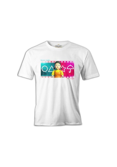 Squid Game - Red Light Green Light Beyaz Erkek Tshirt