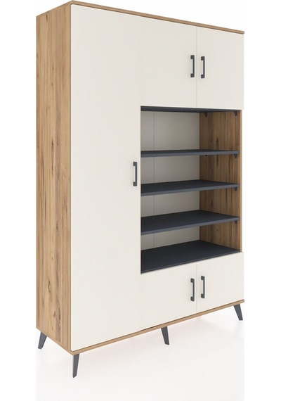 Hyperion Dolap 10 Raflı 5 Kapaklı 132x44x195 Çam-aytaşı/antrasit Çam Hyperion Dolap 10 Raflı 5 Kapaklı 132x44x195 Çam-aytaşı/antrasit Çam