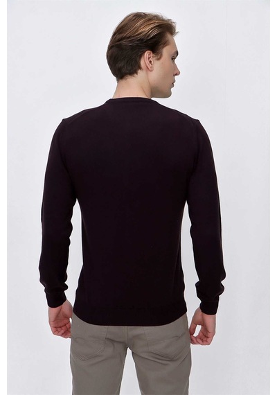 Morven Basic Dinamik Fit Rahat Kesim Bisiklet Yaka Triko Kazak 99kc017005309 Mor