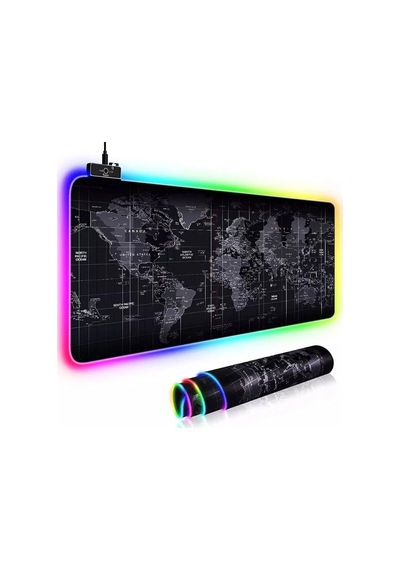 Miaxtreme 90x40 Rgb Dünya Desenli Mouse Pad Led Işıklı Su Geçirmez Dünya Desen Gaming Mousepad 90x40