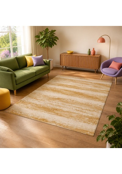 Kartela Halı Aria Halı Kaymaz Taban Makinede Yıkanabilir Halı Hardal Sarısı - 60 X 90 Cm