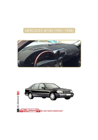 Mercedes W140 1991-1998torpido Koruma Halısı Bej Kenar