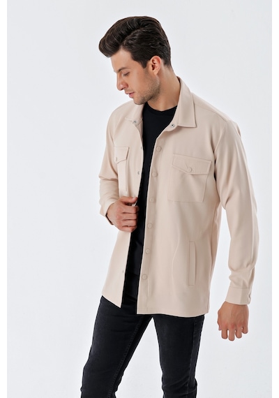 Bigdart 20193 Oversize Erkek Gömlek - Krem 001 Bigdart 20193 Oversize Erkek Gömlek - Krem 001