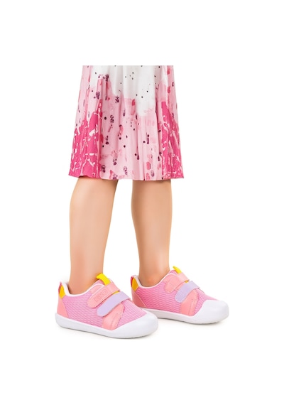 Kiko Kids Textile Cırtlı Kız Bebek Spor Ayakkabı Pembe