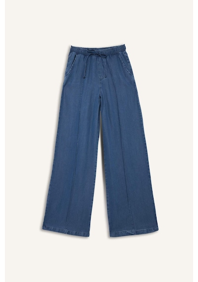 Defacto Pull On Wide Leg Yüksek Bel Uzun Akışkan Kumaş Yıkamalı Pantolon D8243AX25SM Mavi Defacto Pull On Wide Leg Yüksek Bel Uzun Akışkan Kumaş Yıkamalı Pantolon D8243AX25SM Mavi