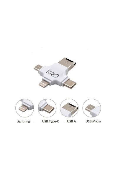 Mobitell Apple Uyumlu iPhone Micro Usb Type-C Tf Kart Okuyucu Reader