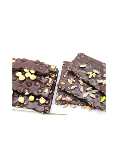 Dark Brown Fındıklı ve Antep Fıstıklı Bitter Beyoğlu Çikolatası Bitter Oranı %54 250 G