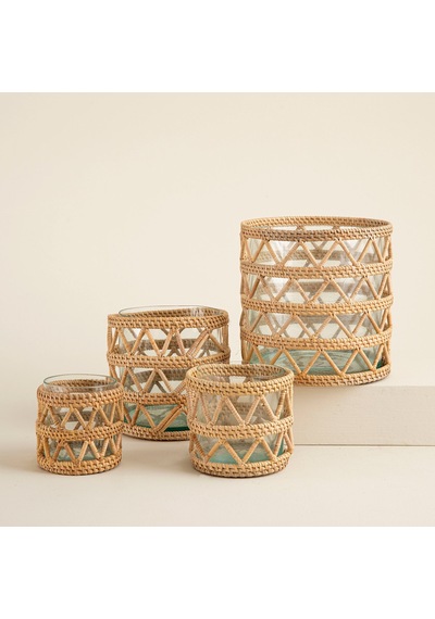 Samoa Rattan Fener 20 Cm Natural