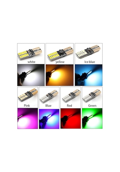 2 Adet Mavi Renk T10 Dipsiz Led Ampul 24 Ledli Park Ampulü Gündüz