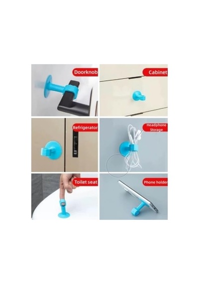 Busstier Vantuzlu Geçmeli Kapı Kolu Stoper, 4'lü Set, Darbe Önleyici Ve Kolay Montaj, Dayanıklı Ve Pratik Tasarım