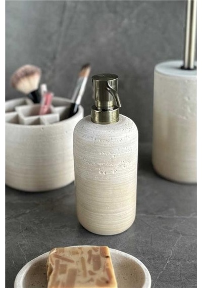Primanova Charm Banyo Seti 5 Parça - Bej Beyaz